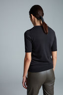 Knit | top | Half - length | cotton knit | Kie | Deep Black - shop_name