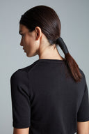 Knit | top | Half - length | cotton knit | Kie | Deep Black - shop_name