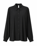 Bluse | Recycled Light-Travelqualität | Iwai | Deep Black