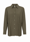 Bluse | Recycled Regular-Travelqualität | Rikuna | Olive Night