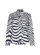 Bluse | Baumwoll-Stretch | Miyoko Stripe | irregular stripe