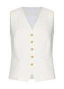 Gilet | Linen Viscose Structure | Mirya | soft white - shop_name