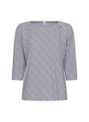 Top | Rib Light-Travelqualität | Nariko Diagonal Stripe | diagonal stripe black