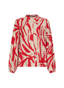 Bluse | Viskose | Tokiwa | Spiaggia Red block