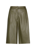 Shorts | Vegan Leather | Kaori | Khaki Green