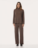 Hose | Piqué-Travelqualität | Wary Pique | Cacao Brown Structure