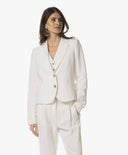 Blazer | Linen Viscose Structure | Moann | soft white - shop_name