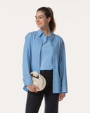 Bluse | Poplin-Stretch | Mieka | Alaskan Blue