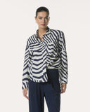 Bluse | Baumwoll-Stretch | Miyoko Stripe | irregular stripe