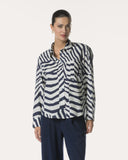 Bluse | Baumwoll-Stretch | Miyoko Stripe | irregular stripe