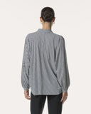 Bluse | Rib Light-Travelqualität | Iwai Diagonal Stripe | diagonal stripe black