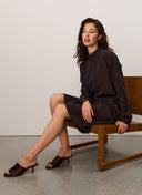 Dress | Bonded Travel | Hanae | Dark Brown - shop_name