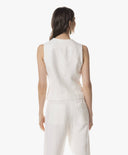 Gilet | Linen Viscose Structure | Mirya | soft white - shop_name