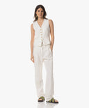 Gilet | Linen Viscose Structure | Mirya | soft white - shop_name