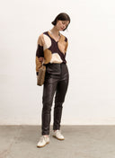 Pants | Lambs Leather | Akimi | Aubergine Leather - shop_name