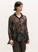 Blouse | Viscose Crepe | Hatyma | Brown Blue Paisley - shop_name