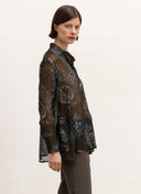 Blouse | Viscose Crepe | Hatyma | Brown Blue Paisley - shop_name