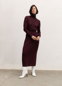 Dress | Cotton Knit | Nagisa | Aubergine Knit - shop_name