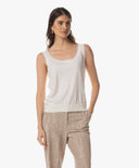 Knits | Linen Cotton Rec. Pol. | Ouka | white linen