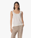 Strick | Leinen-Baumwolle Rec. Pol. | Ouka | white linen