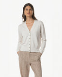 Strick | Leinen-Baumwolle Rec. Pol. | Ynao | white linen
