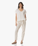 Strick | Leinen-Baumwolle Rec. Pol. | Yunea | white linen