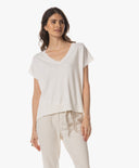 Strick | Leinen-Baumwolle Rec. Pol. | Yunea | white linen