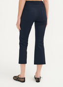 Broek | Cropped Flare | Travel Jersey | Kaya | Black-Blue