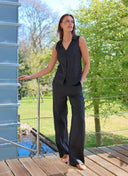 Pants | Linen | Hirsako | Black linen - shop_name