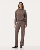 Hose | Piqué-Travelqualität | Wary Pique | Cacao Brown Structure