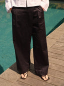 Pants | Cotton Stretch | Botan | Black Blue - shop_name