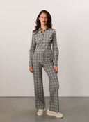 Pants | Travel Jersey | Masami Dessin | Grey/ Blue Check - shop_name