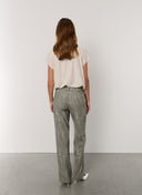 Hose | Regular-Travelqualität mit Print | Taro Dessin | Dusky Green Structure