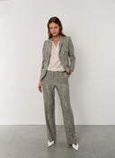 Hose | Regular-Travelqualität mit Print | Taro Dessin | Dusky Green Structure