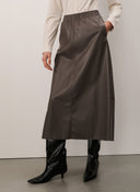 Skirt | Vegan Leather | Konomi | Dark Grey - shop_name