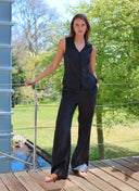 Top | Linen | Elwy | Black linen - shop_name