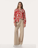 Bluse | Viskose | Tokiwa | Spiaggia Red block