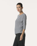 Top | Rib Light-Travelqualität | Nariko Diagonal Stripe | diagonal stripe black