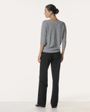 Top | Rib Light-Travelqualität | Nariko Diagonal Stripe | diagonal stripe black