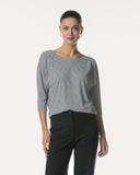 Top | Rib Light-Travelqualität | Nariko Diagonal Stripe | diagonal stripe black
