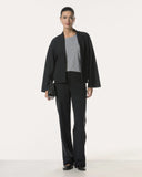 Top | Rib Light-Travelqualität | Nariko Diagonal Stripe | diagonal stripe black
