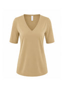 V-Neck | T-Shirt | Travel Jersey | Lyo | Safari Sand