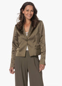 Blazer | Heavy Satin Stretch | Zofi | Olive Satin - shop_name
