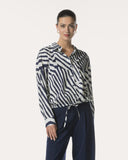 Blouse | Cotton Stretch | Agano Stripe | irregular stripe