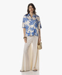 Blouse | Polyester Satin Stretch | Aratani Dessin | Ocean Bloom - shop_name