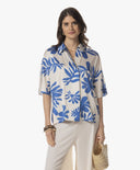Blouse | Polyester Satin Stretch | Aratani Dessin | Ocean Bloom - shop_name