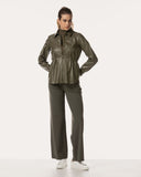 Blouse | Vegan Leather | Akita | Khaki Green