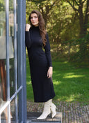Dress | Cotton Knit | Nagisa | Deep Black - shop_name