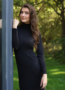 Dress | Cotton Knit | Nagisa | Deep Black - shop_name