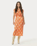 Kleid | Polyester-Satin-Stretch | Soras | Sunburst bubbles